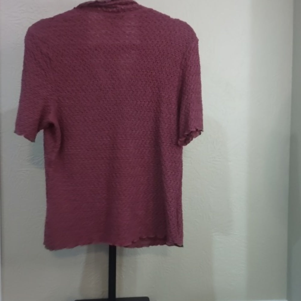 NWT SIZE Small Status Anxiety Red Ribbed Button Down Shirt