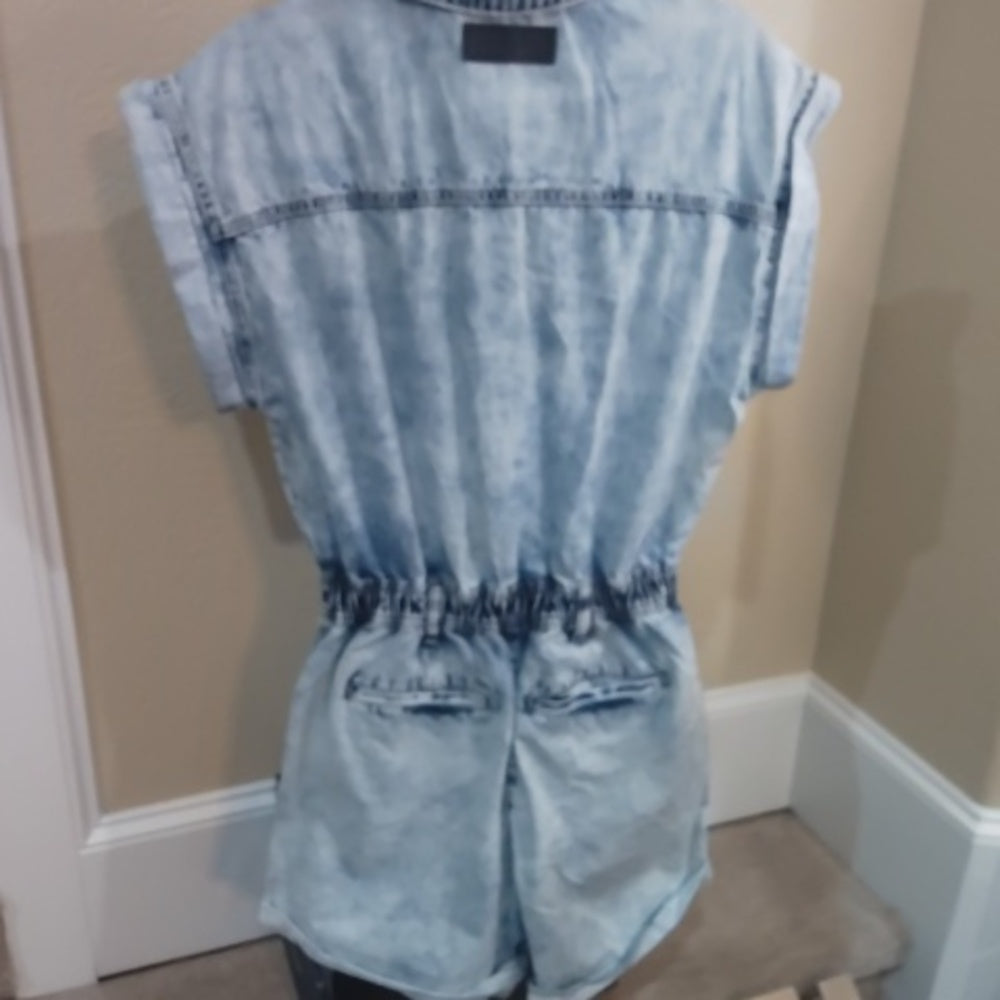 NWT size S BlankNYC washed denim romper in blind journey
