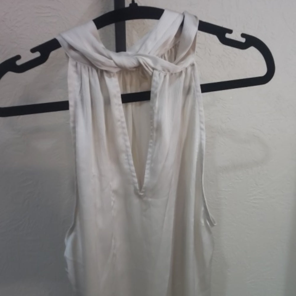 Elegant Cream Sleeveless Blouse