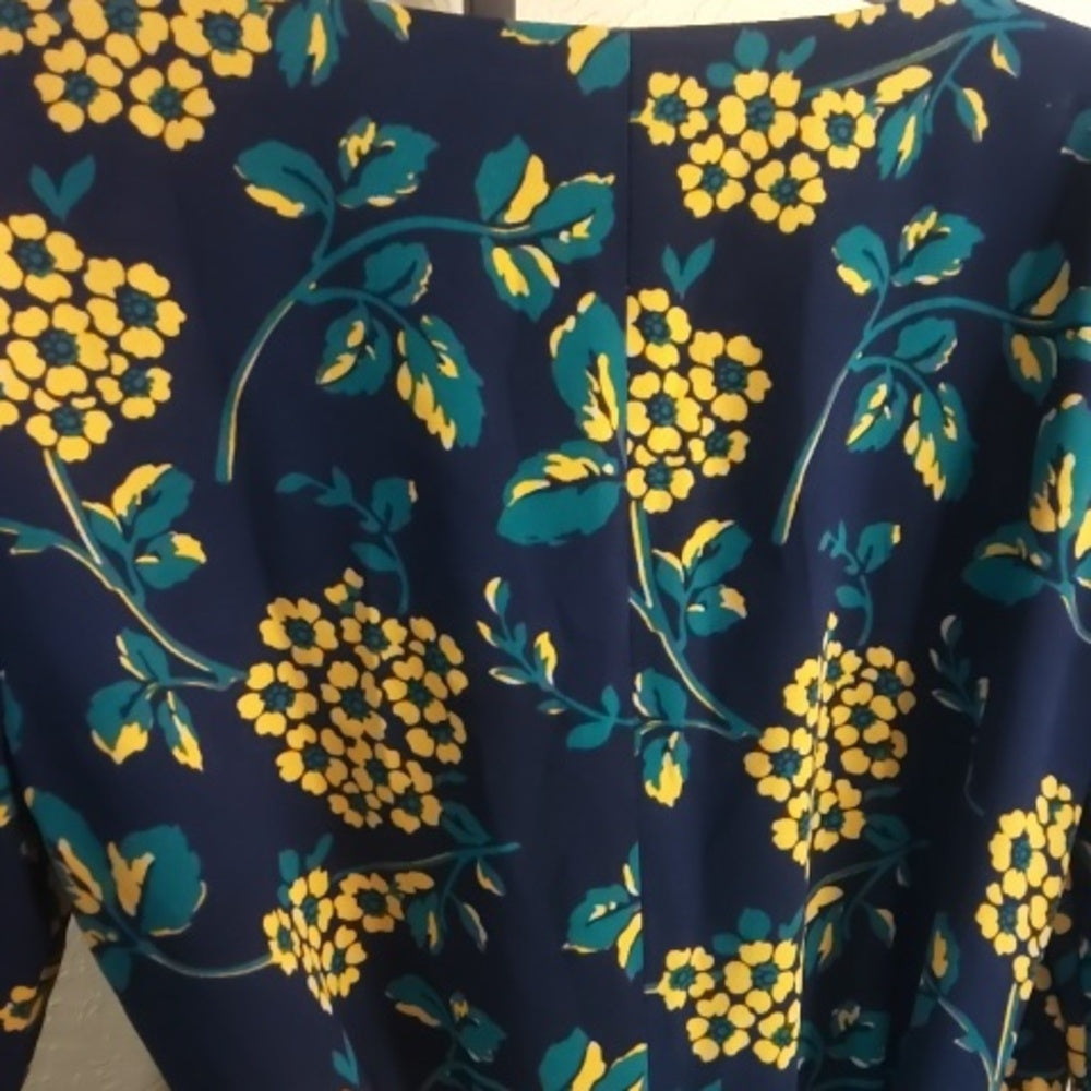 Size small J. Crew Blue Wrap Dress with Bishop Sleeves and V-Neck