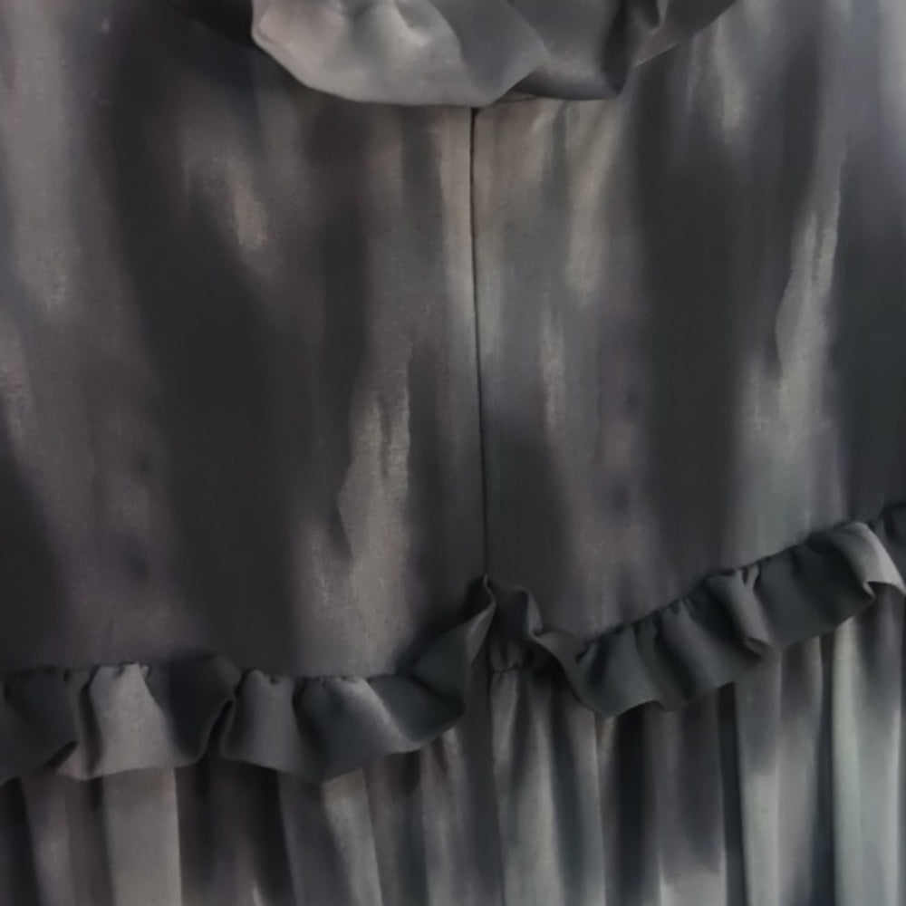 SIZE 6 Stylish Black and Gray Ruffled Dress
