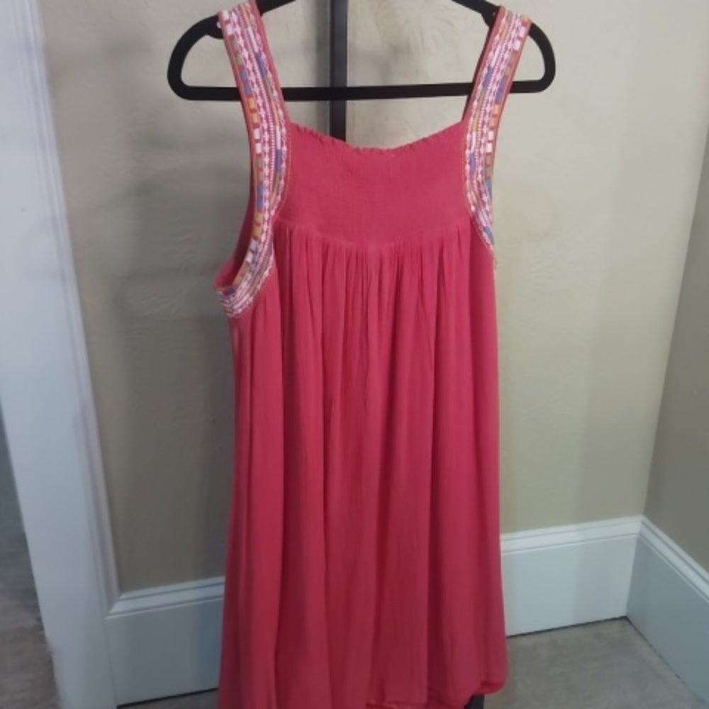 Belk Pink Embroidered Sleeveless Dress