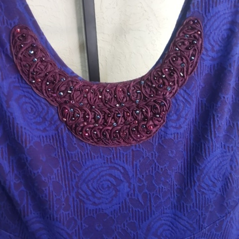 NWOT SIZE M We The Free Purple Fit and Flare Mini Dress
