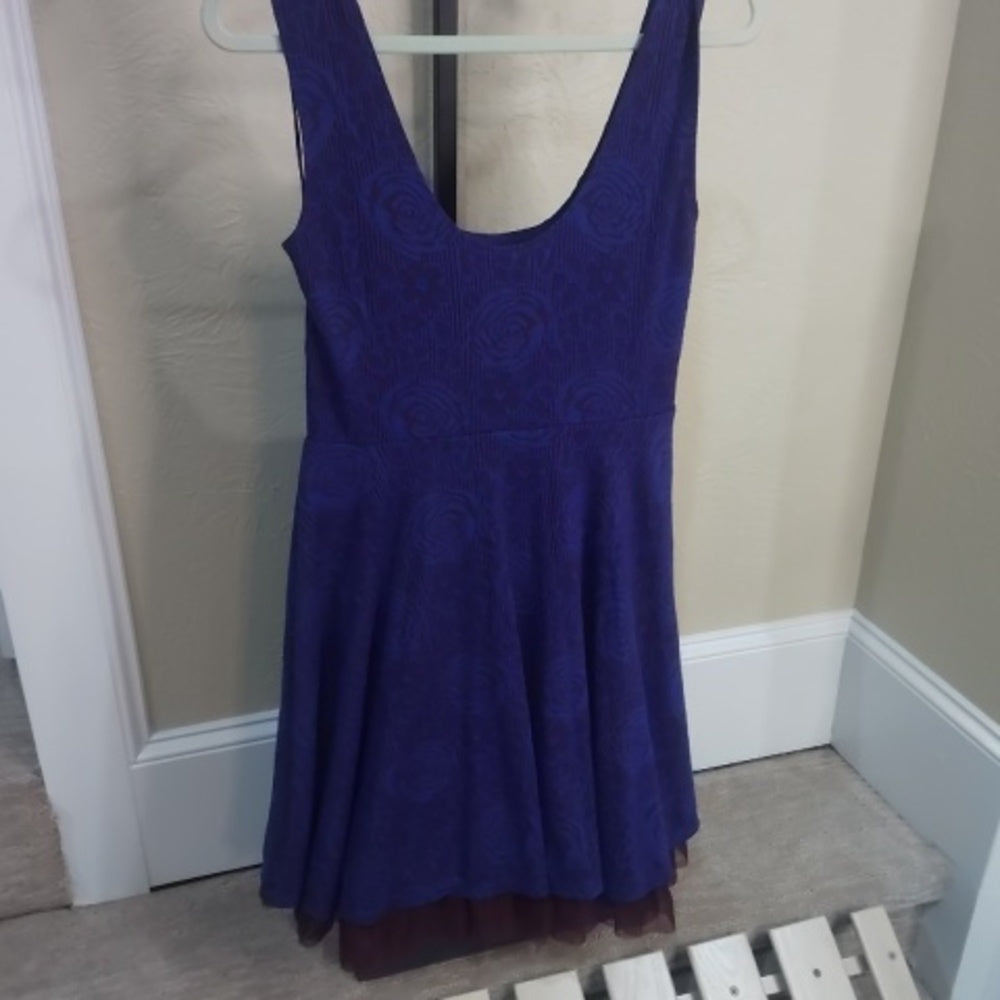NWOT SIZE M We The Free Purple Fit and Flare Mini Dress