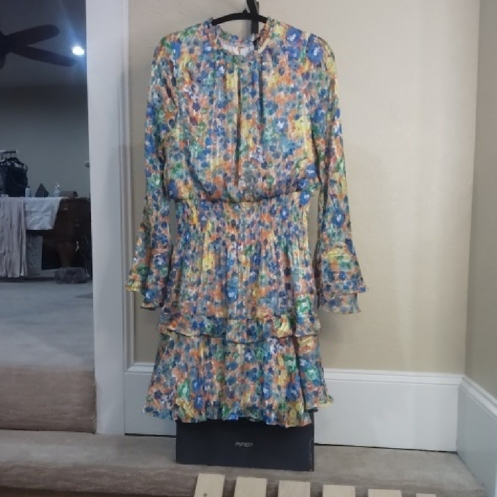 GiGi New York Blue and Yellow Long Sleeve Dress