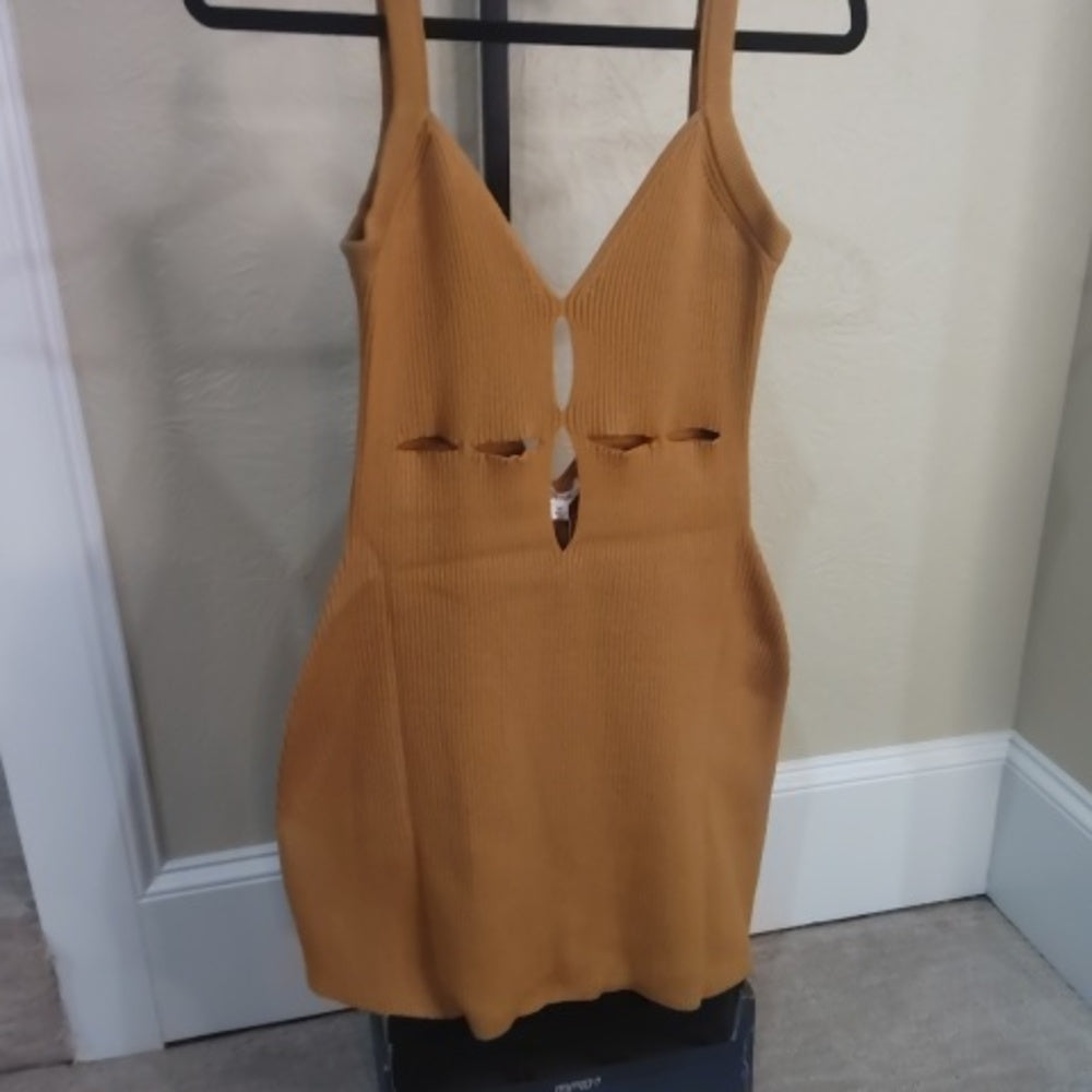 NWT Size XL For Love And Lemons Brown Sheath Cocktail Dress