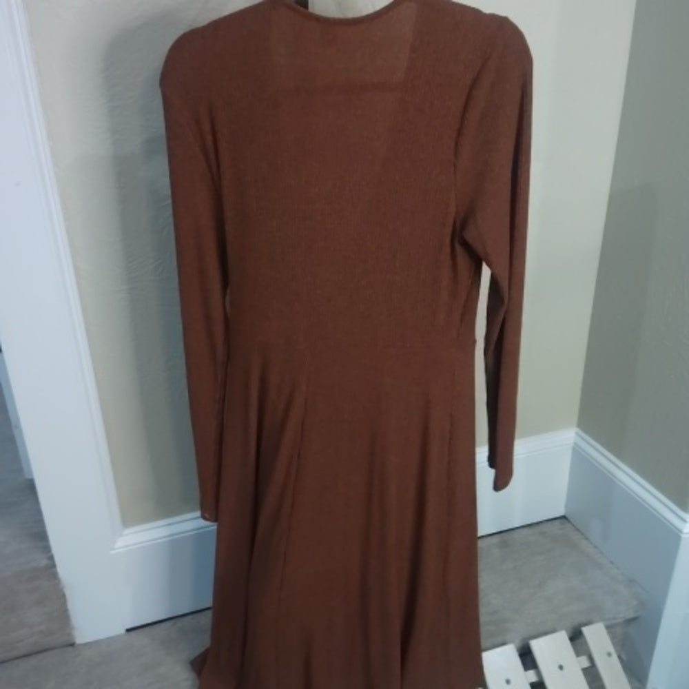 Old Navy Orange Long Sleeve Wrap Dress