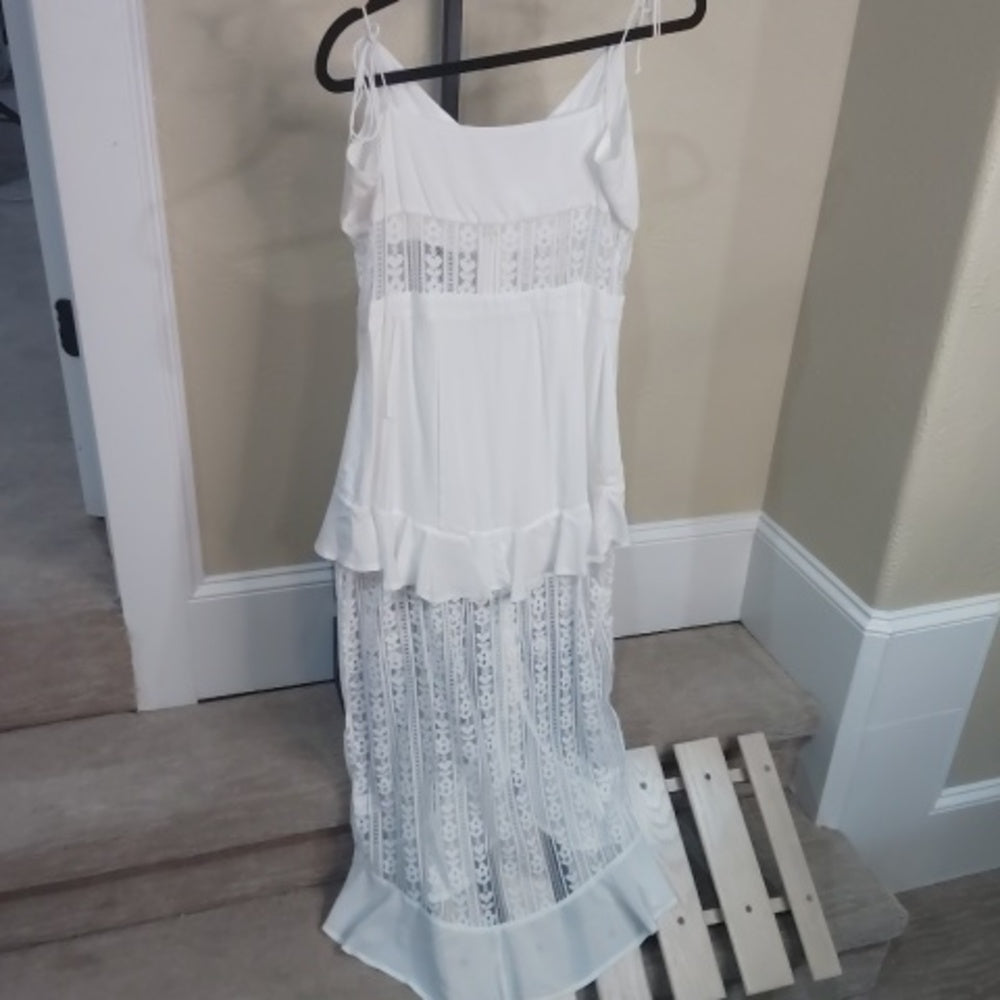 For Love And Lemons White Bustier Tiered Dress