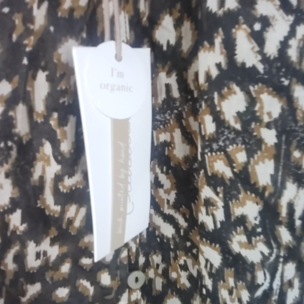 NWT SIZE XS Women's Brown Patterned Top