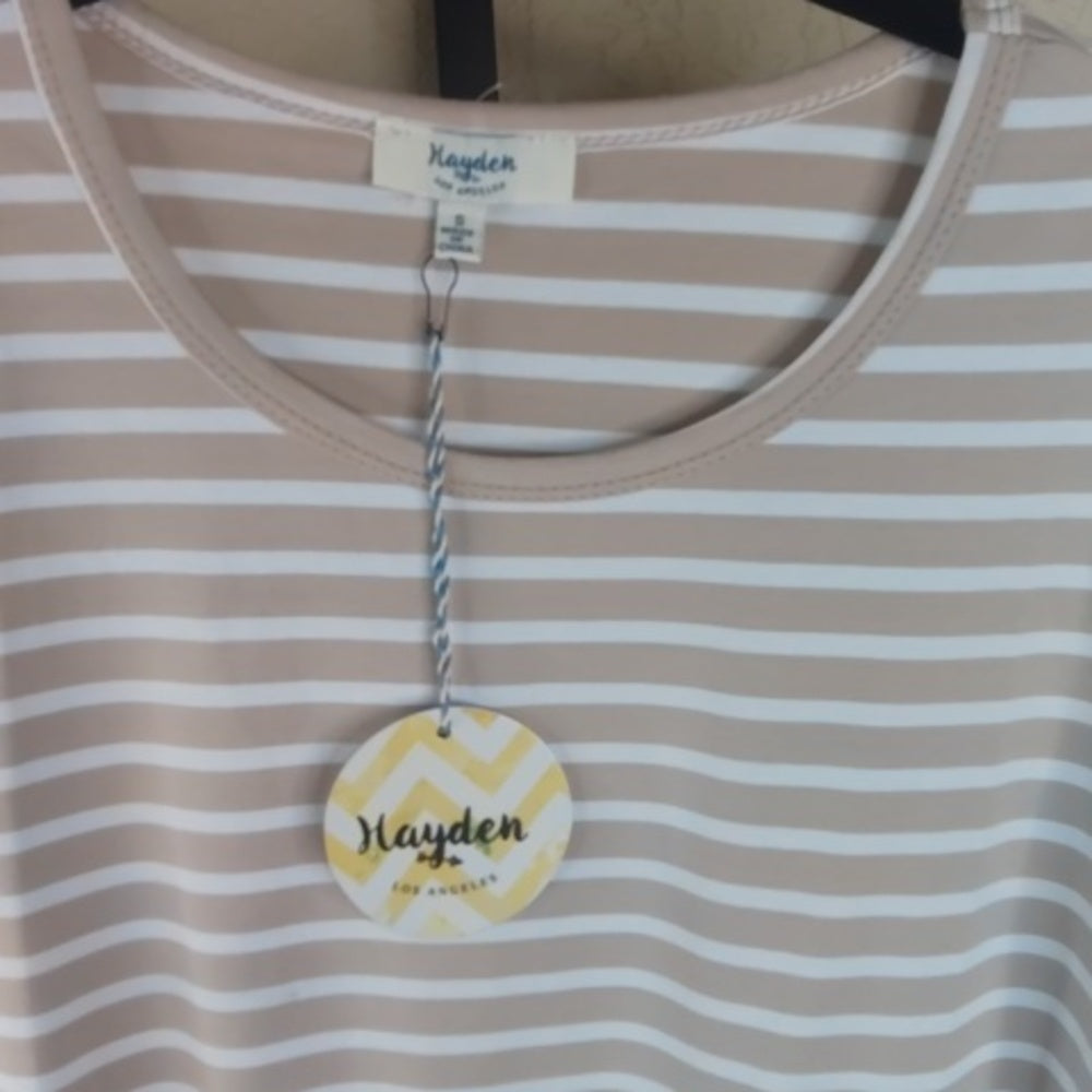 NWT SIZE S Striped Long Sleeve Top with Ruffle Hem