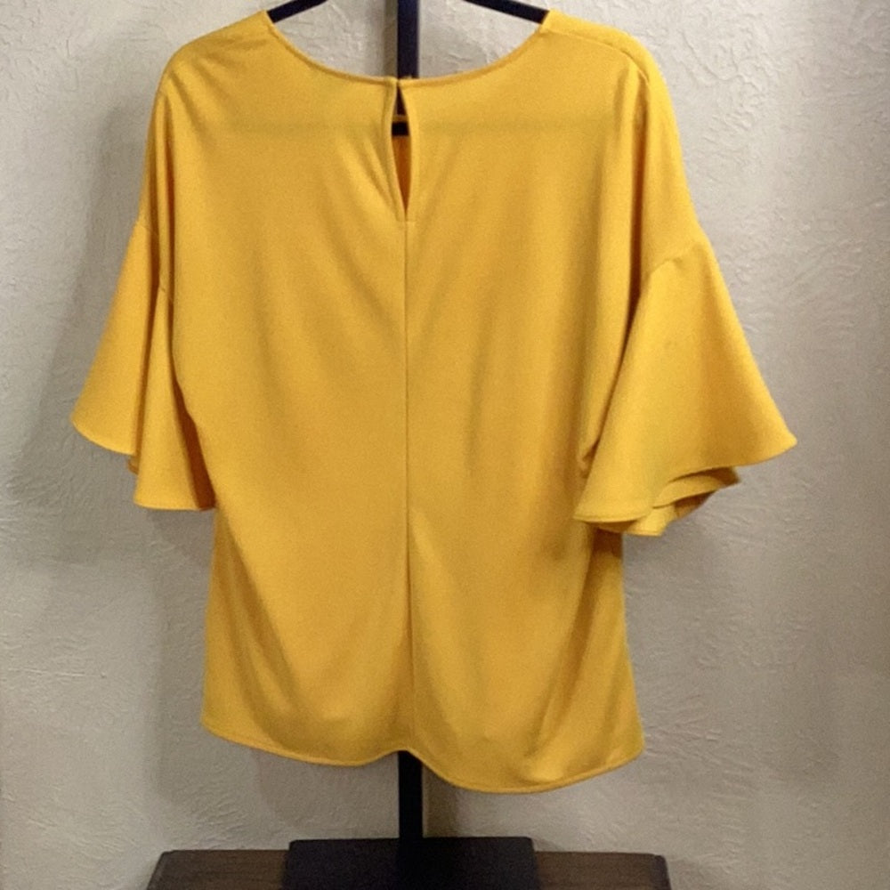 SIZE M Vibrant Yellow Flared Sleeve Blouse
