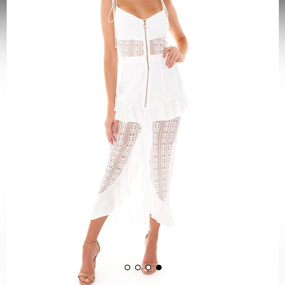 For Love And Lemons White Bustier Tiered Dress