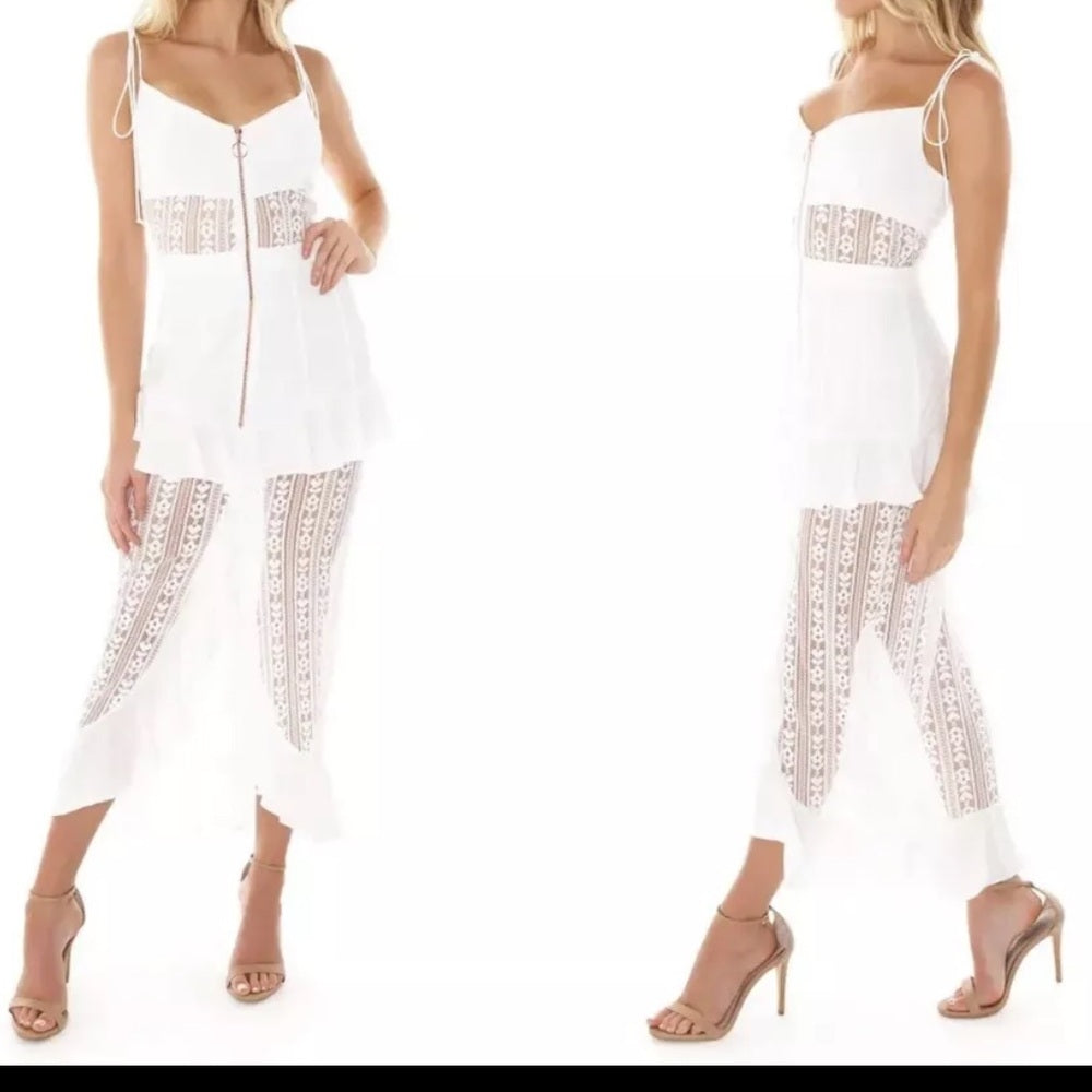 For Love And Lemons White Bustier Tiered Dress