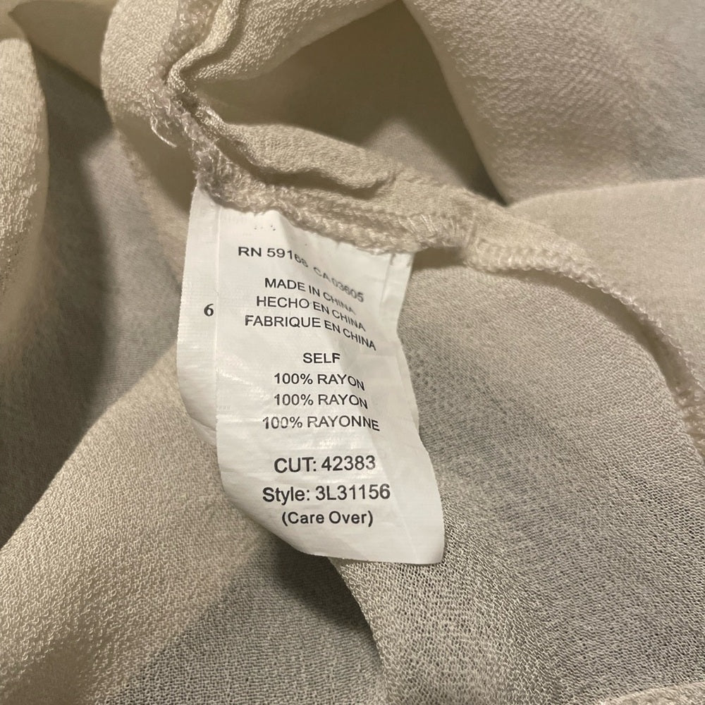 Women’s Size XLarge Tan See-through Blouse