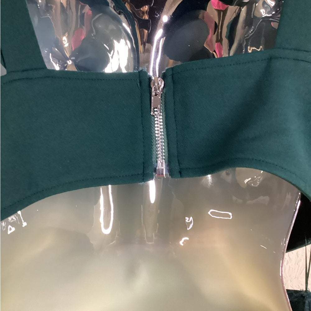 SIZE LARGE Petal & Pup Green Ruched High-Low Cocktail Dress