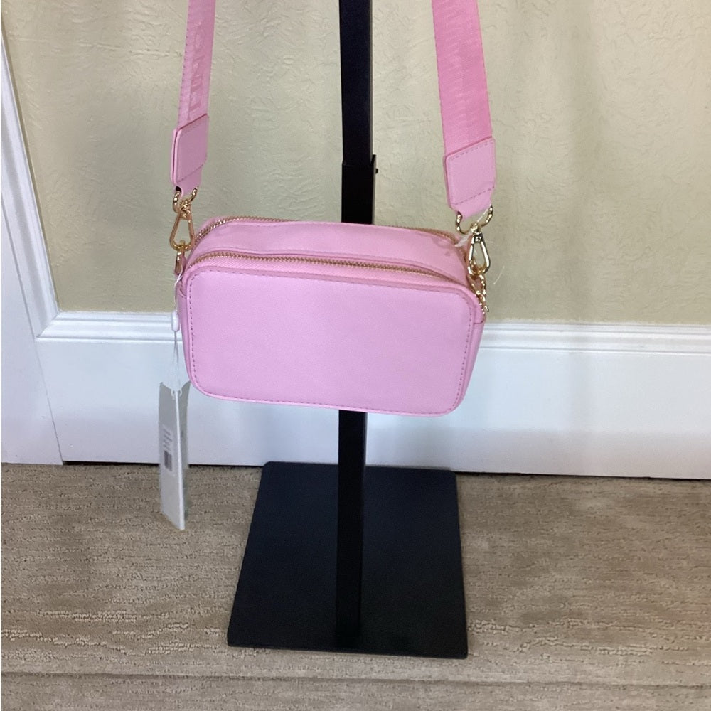 NWT SIZE OS Valentina Pink and Gold Crossbody Bag with Adjustable Strap