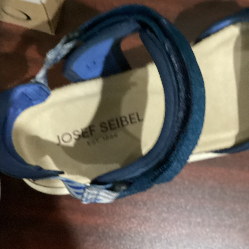 NEW SIZE 9-91/2 Josef Seibel Blue Sandals with Adjustable Straps