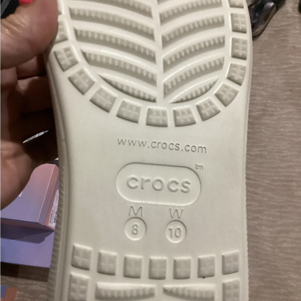NEW size 10 Crocs White Slide Sandals