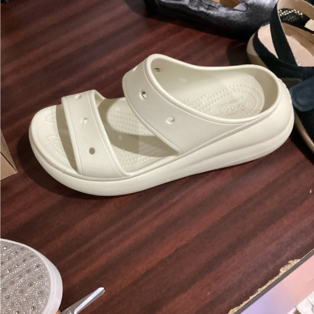 NEW size 10 Crocs White Slide Sandals