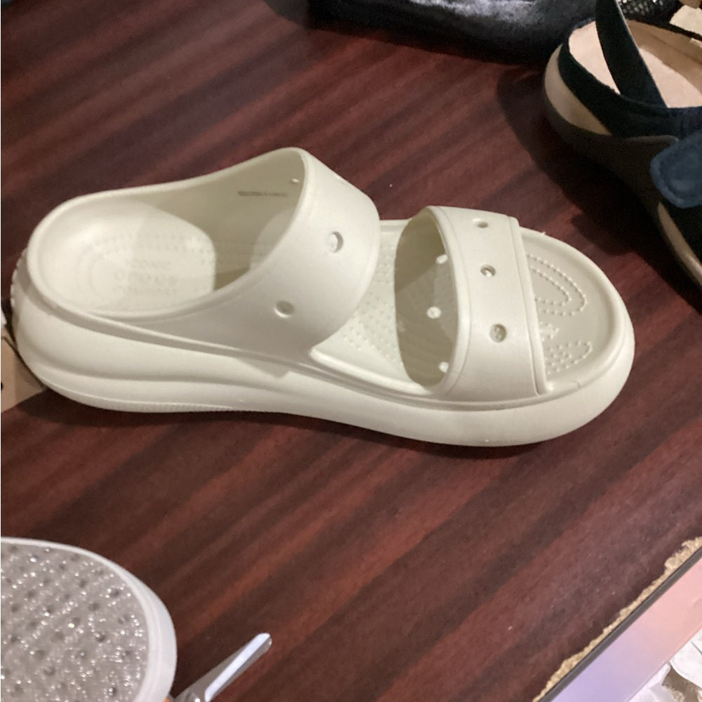 NEW size 10 Crocs White Slide Sandals