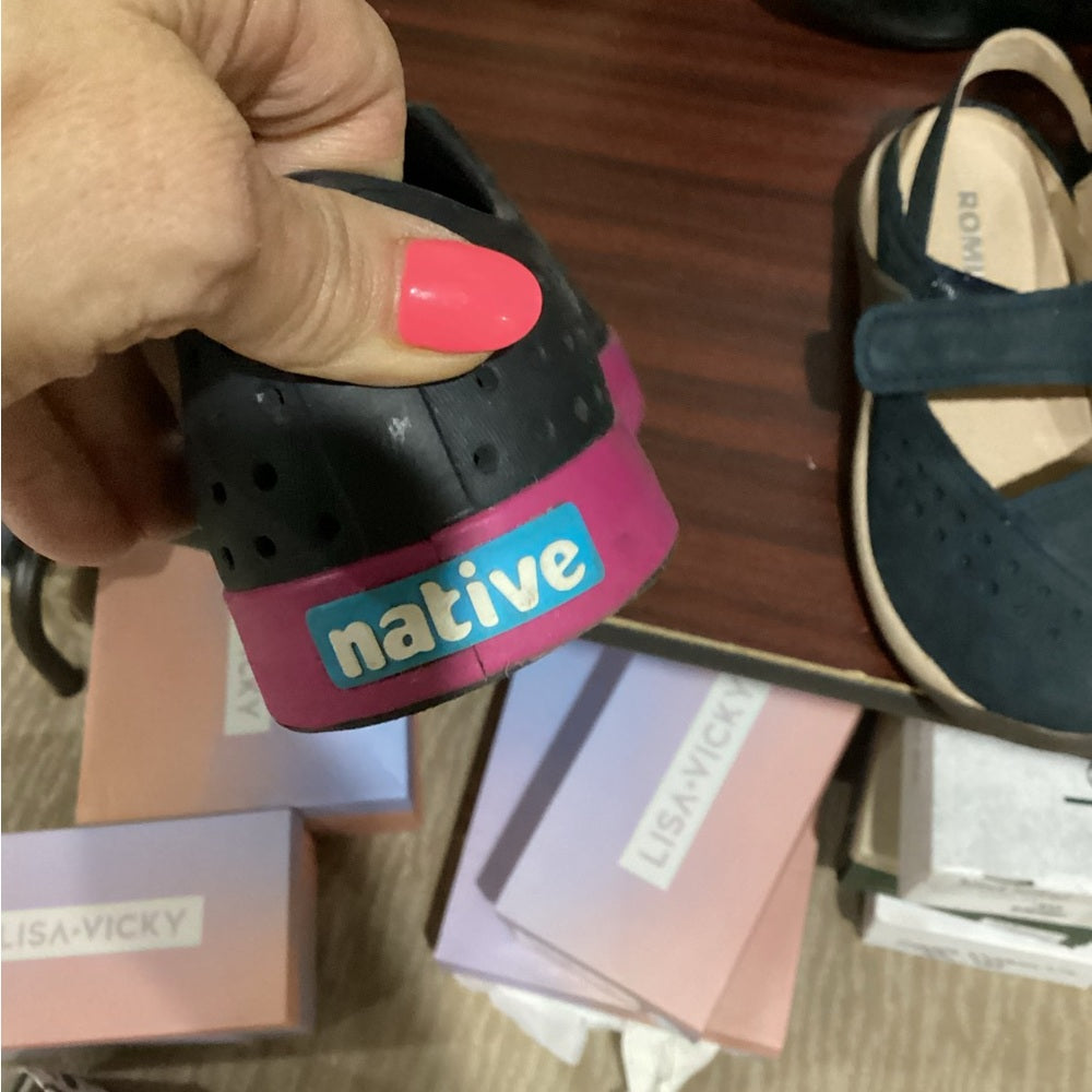 NEW SIZE 10 Native Black and Pink Slip-On Shoes
