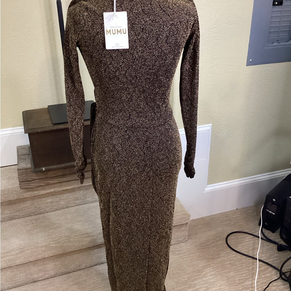 NWT SIZE XS Show Me Your MuMu Green Asymmetrical Bodycon Dress