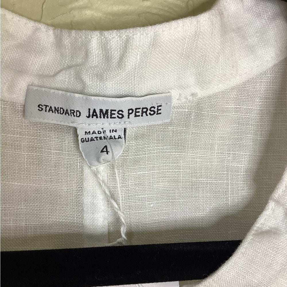 NWT SIZE 4 James Perse White Linen dress