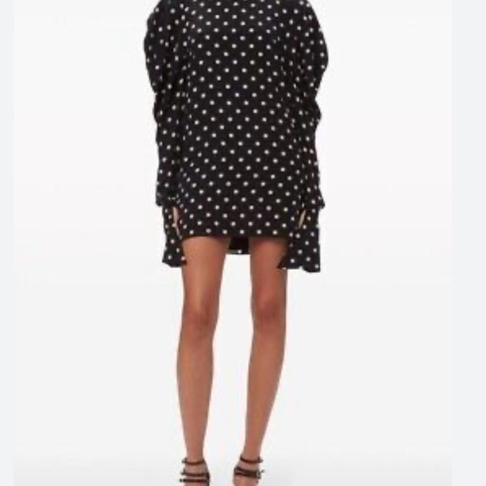 Size Large Nina Ricci Black and White Ruffled Tiered Dress