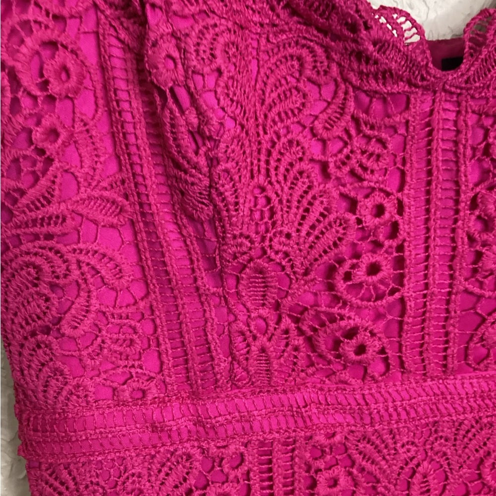 NWT SIZE 10 Guess Pink Sheath Midi Dress Sweetheart Neckline