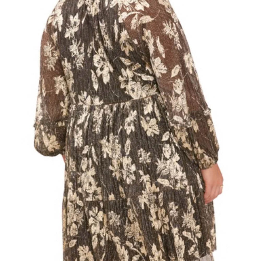 NWT SIZE LARGE Elegant Black and Cream Women's Dress