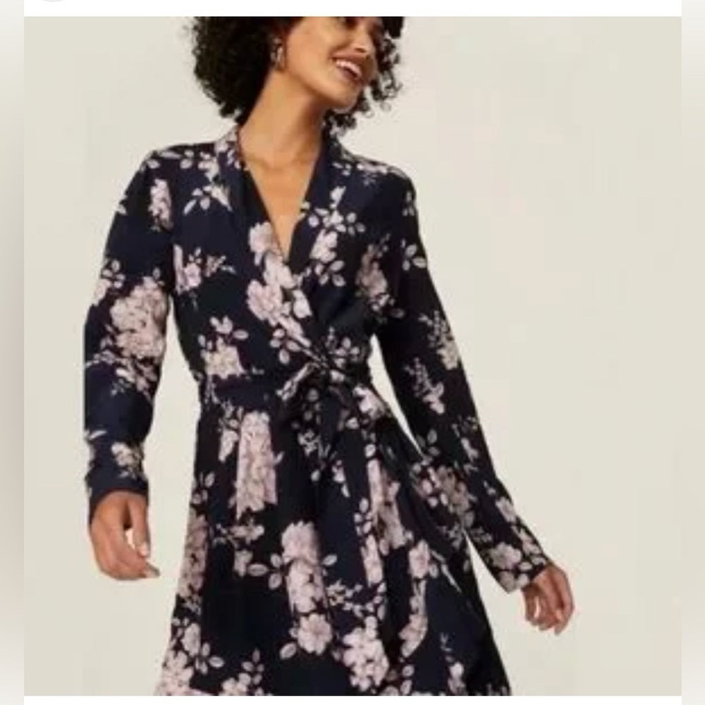 Size 2 Marissa Webb Blue and Pink Long Sleeve Dress