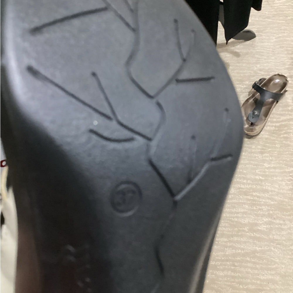 NEW SIZE 6-6 1/2 Romika Cream and Black Mules with Chunky Heel