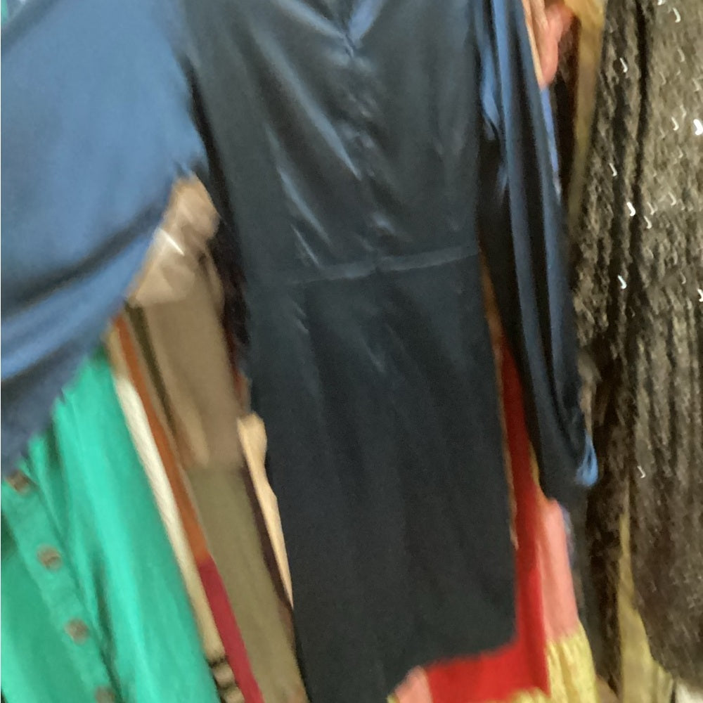 SIZE 14 Petal & Pup Blue Sheath Cocktail Dress with Bishop Sleeves