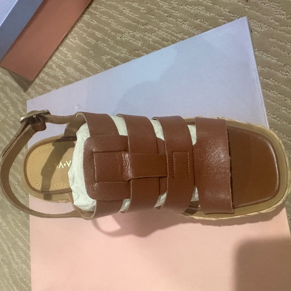 NEW SIZE 7 Chunky Brown Platform Sandals with Slingback
