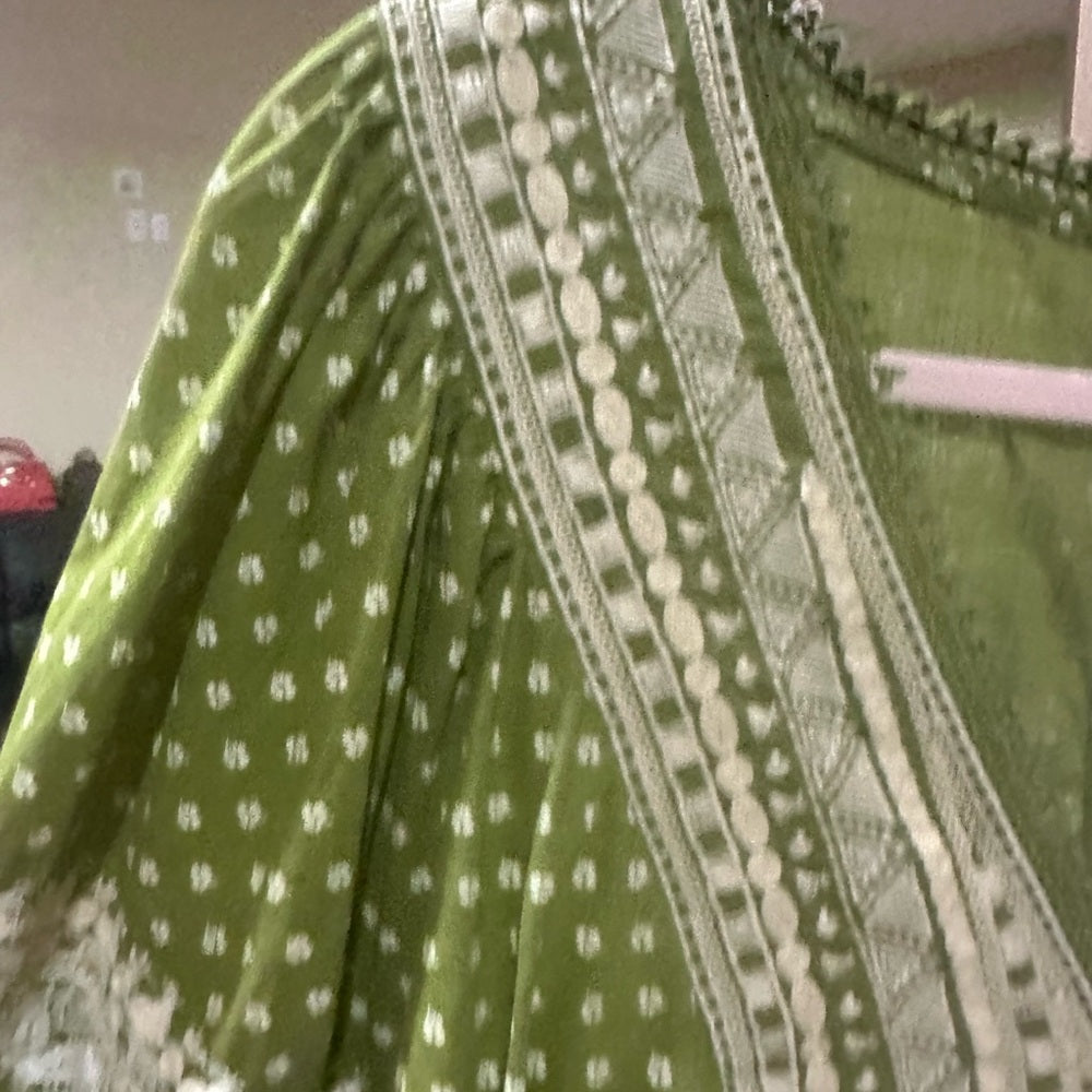 NWOT SIZE S Free People Green Wrap Tunic with Relaxed Bohemian Style