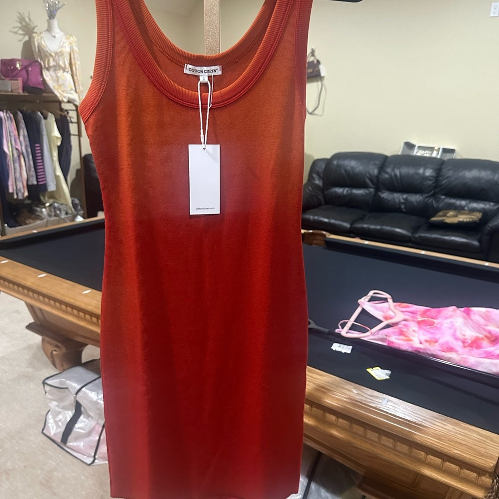 NWT SIZE S Cotton Citizen Orange Ribbed dress