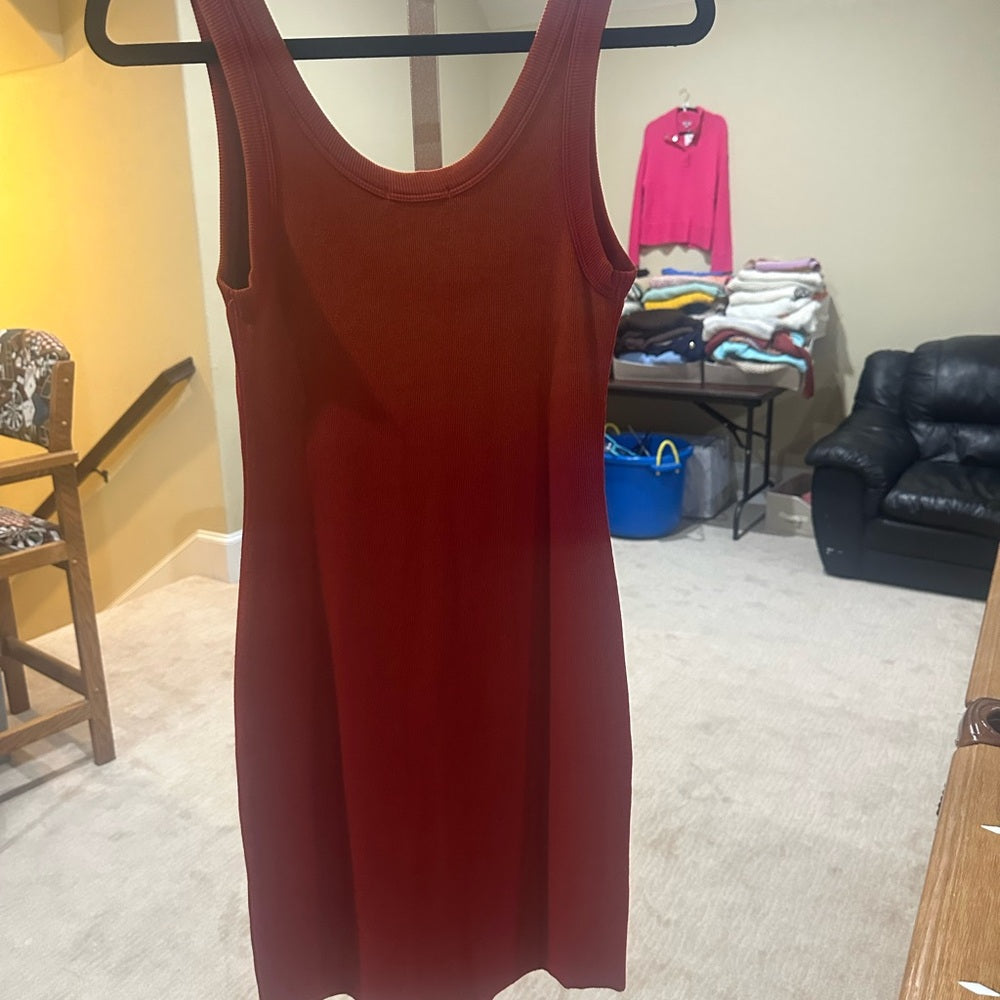 NWT SIZE S Cotton Citizen Orange Ribbed dress