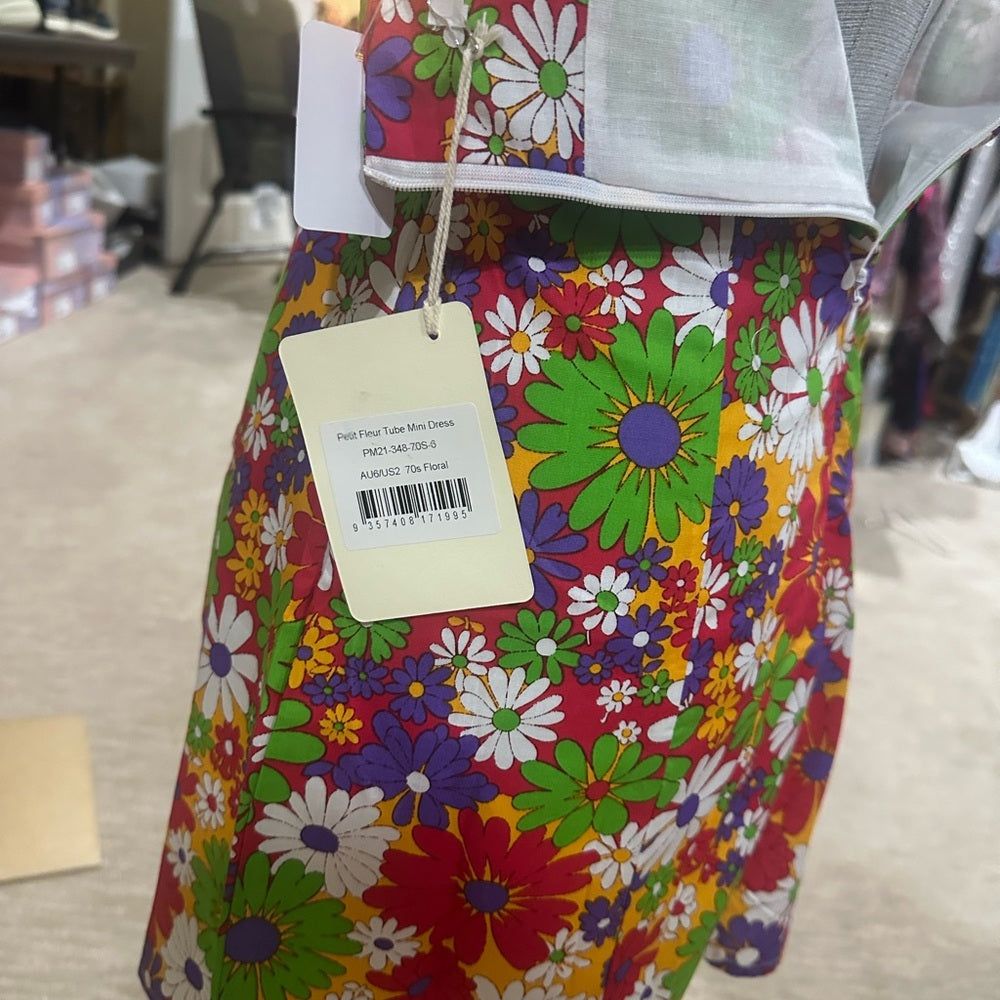 NWT SIZE 4 Peppermayo Pink and Red Strapless Bodycon Dress