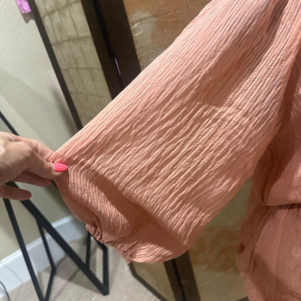 NWOT SIZE S MINKPINK Pink Long Sleeve Sundress with Mandarin Collar
