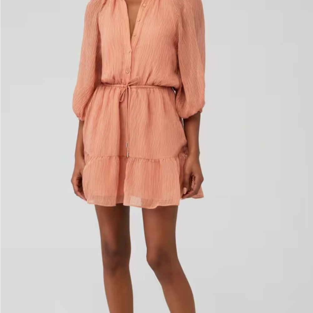 COPY - NWT SIZE XS MINKPINK Pink Long Sleeve Sundress with Mandarin Collar