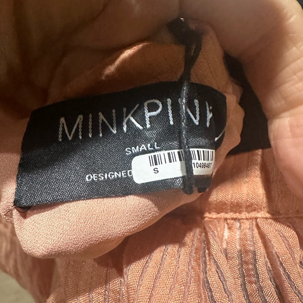 COPY - NWT SIZE XS MINKPINK Pink Long Sleeve Sundress with Mandarin Collar