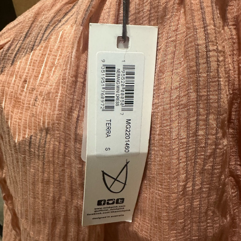 COPY - NWT SIZE XS MINKPINK Pink Long Sleeve Sundress with Mandarin Collar