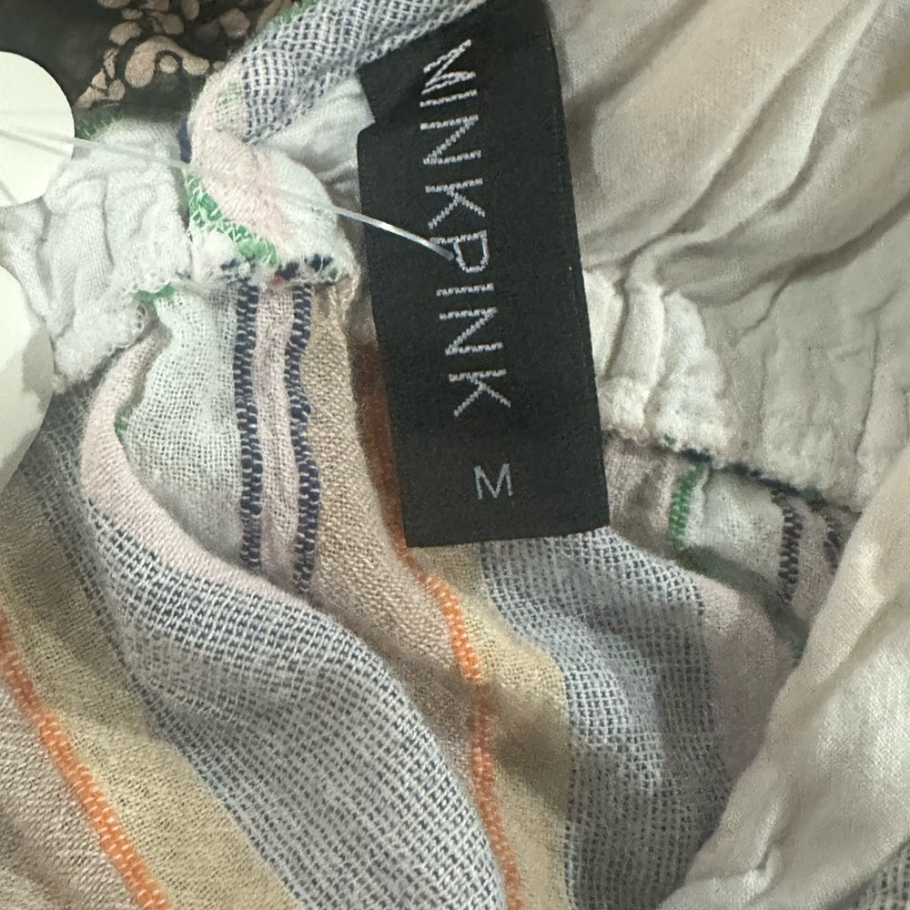 - NWOT SIZE XS MINKPINK Cream Tan Tie-Front Tank Top