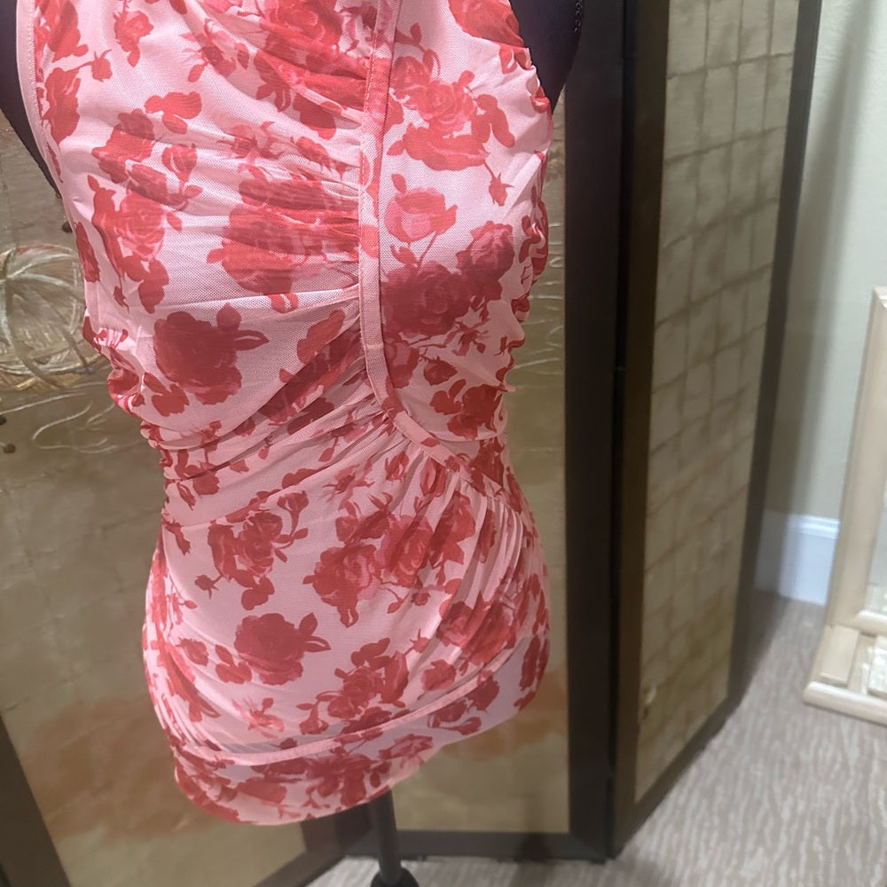 NWT SIZE 6/8 Bardot Fitted Red and Orange Tank Top