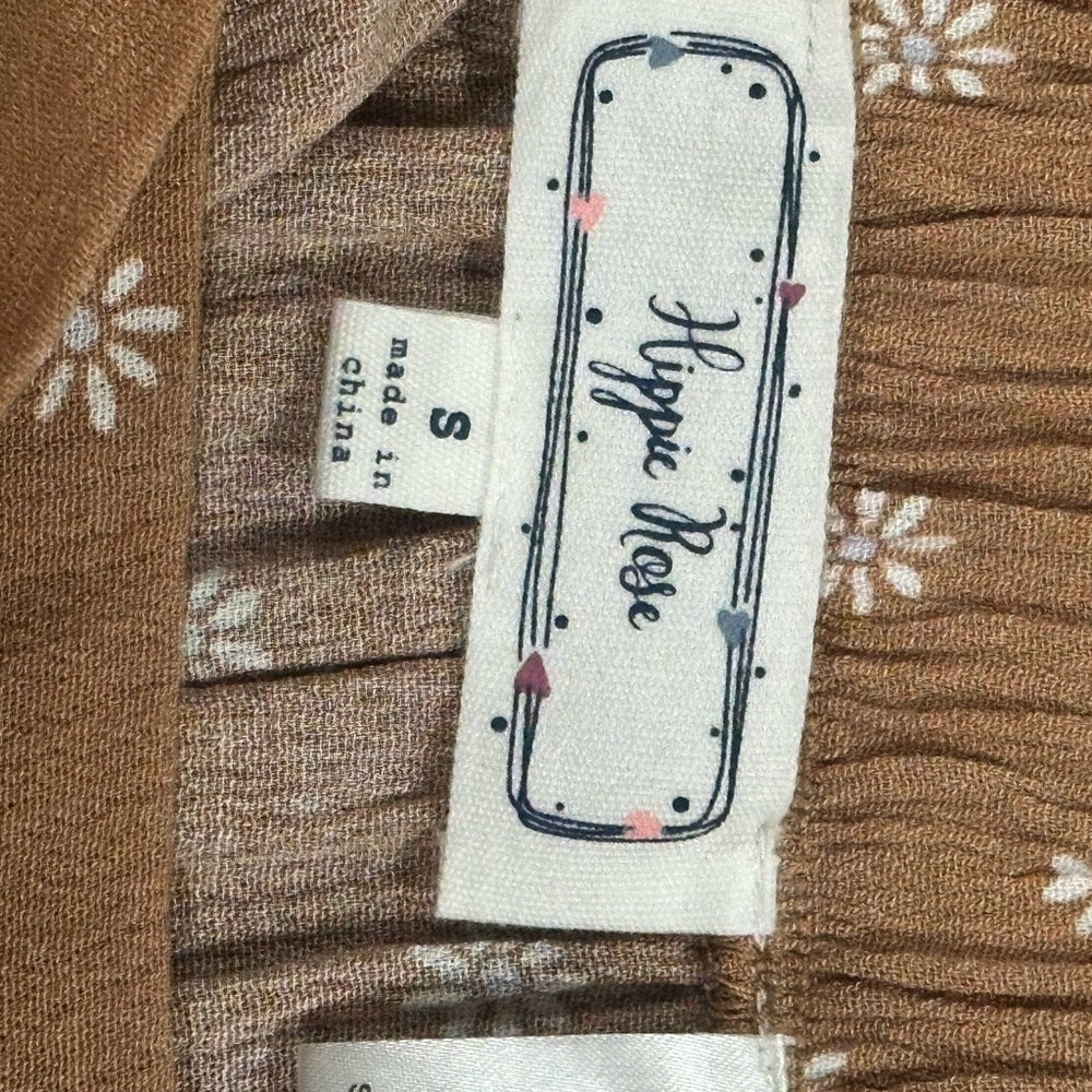 NWT SIZE S Hippie Rose Tan Ruffled Wrap Mini Skirt