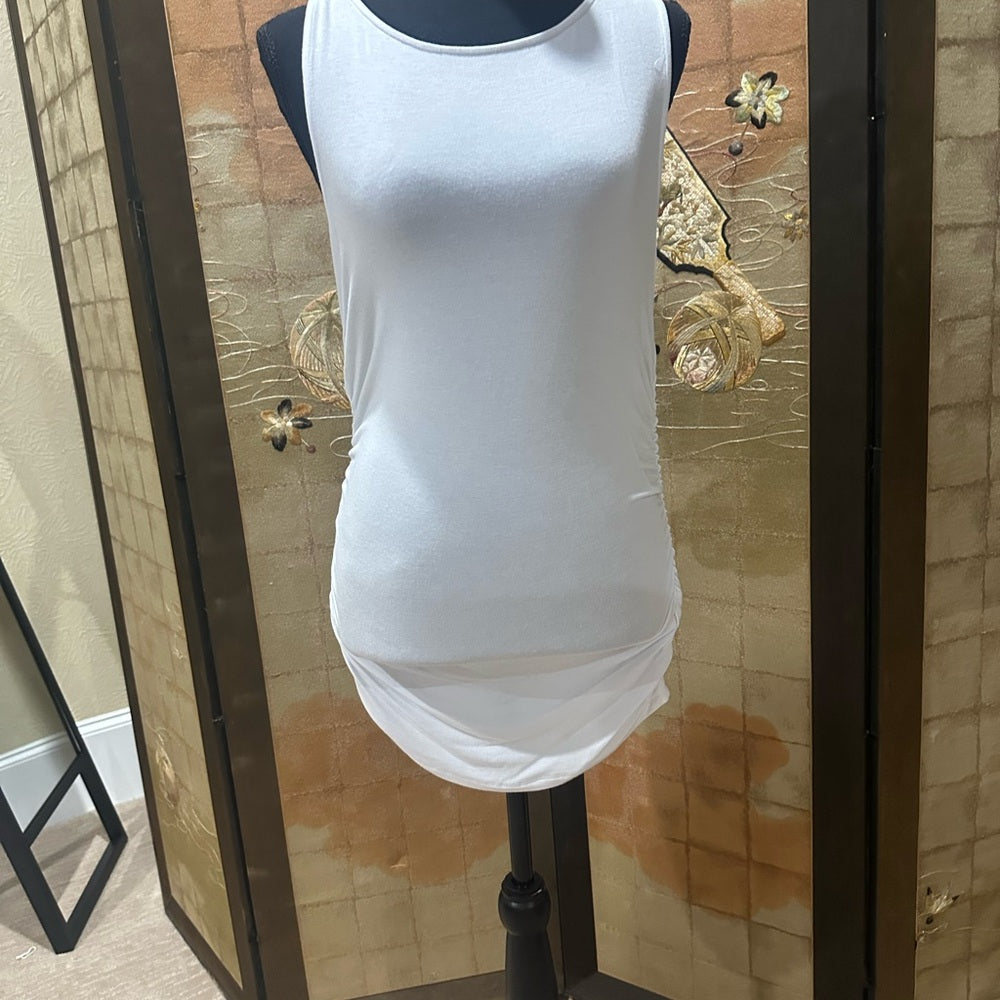 NWT SIZE S Halogen White Fitted Tank Top