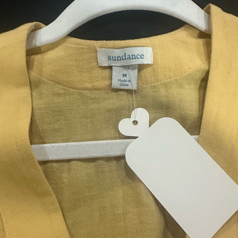 SIZE M Sundance Yellow Wrap Peplum Blouse