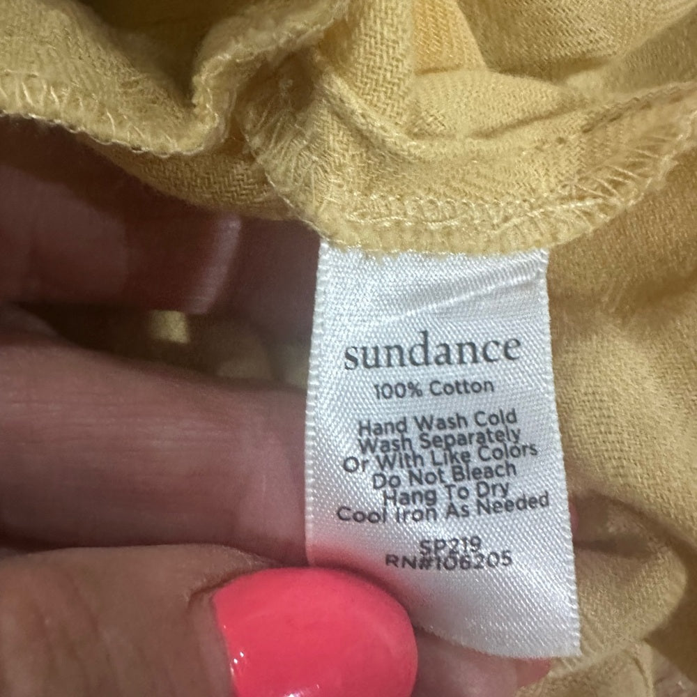 SIZE M Sundance Yellow Wrap Peplum Blouse