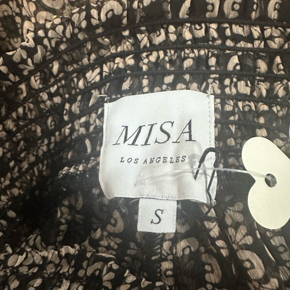 NWT SIZE S Misa Los Angeles Black and Cream Wide Leg Pants