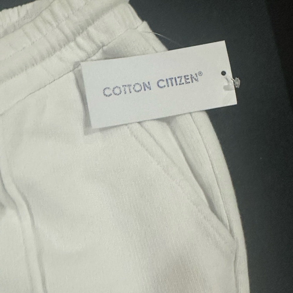 NWT SIZE S Cotton Citizen White Sweatpants with Relaxed Fit and Ankle Zippers